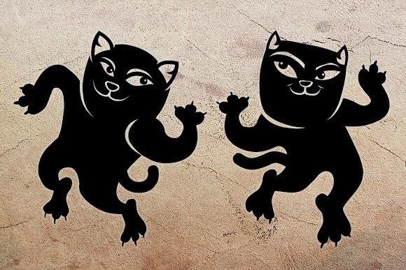 Dancing Cat Font PNG with transparent background - Preview 1