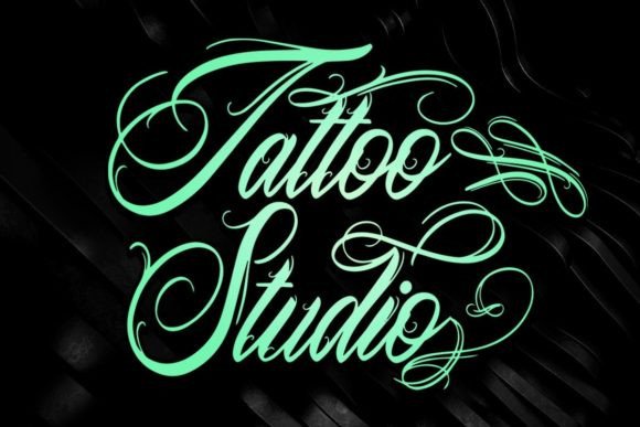 Preview specimen of Tattoo Studio blackletter font