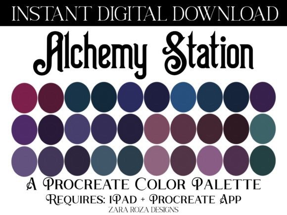 Alchemy Station Procreate Color Palette Gráfico Complementos Por ZaraRozaDesigns
