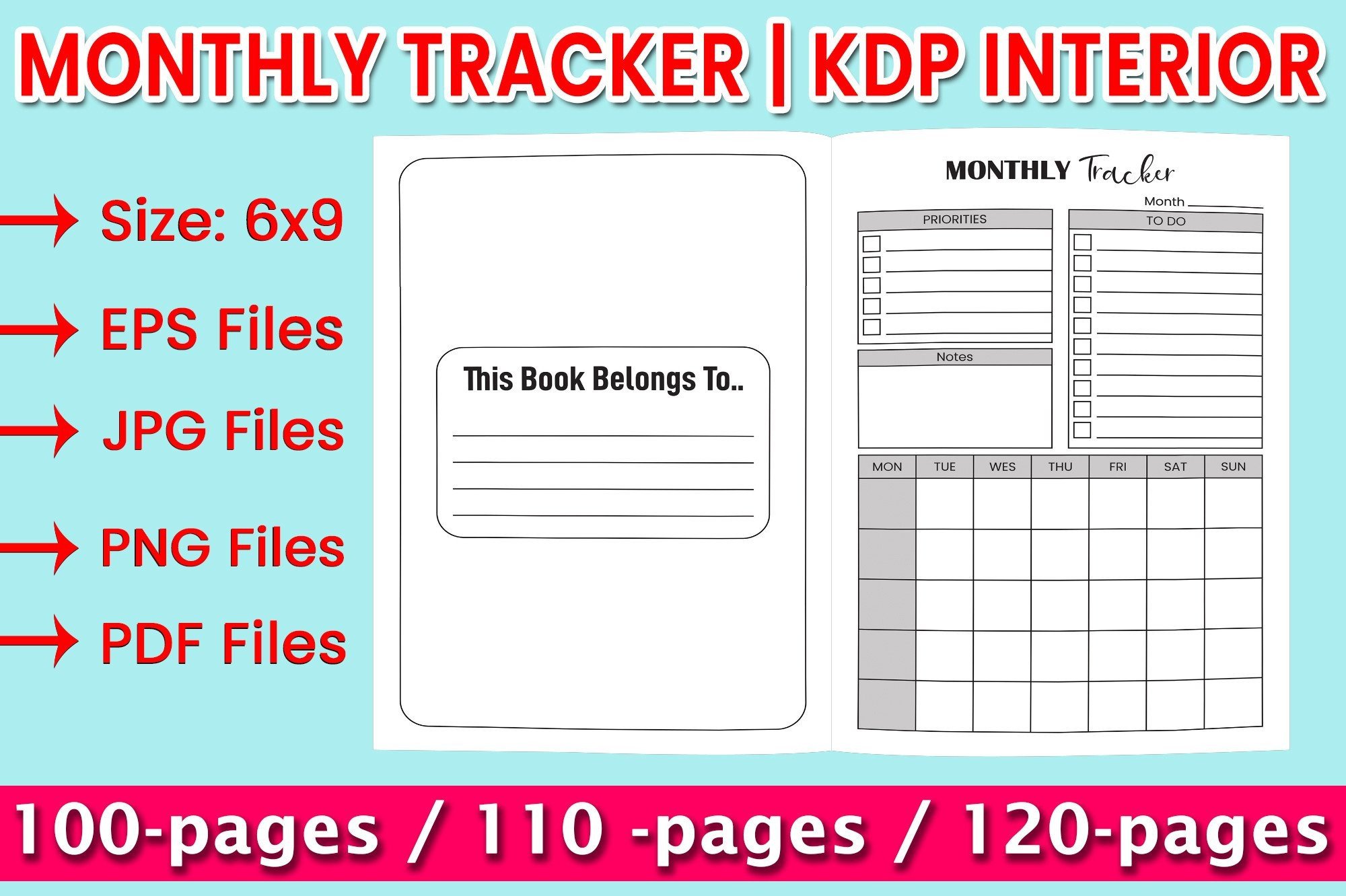 Monthly Tracker | KDP Interior Graphic by KDP King · Creative Fabrica