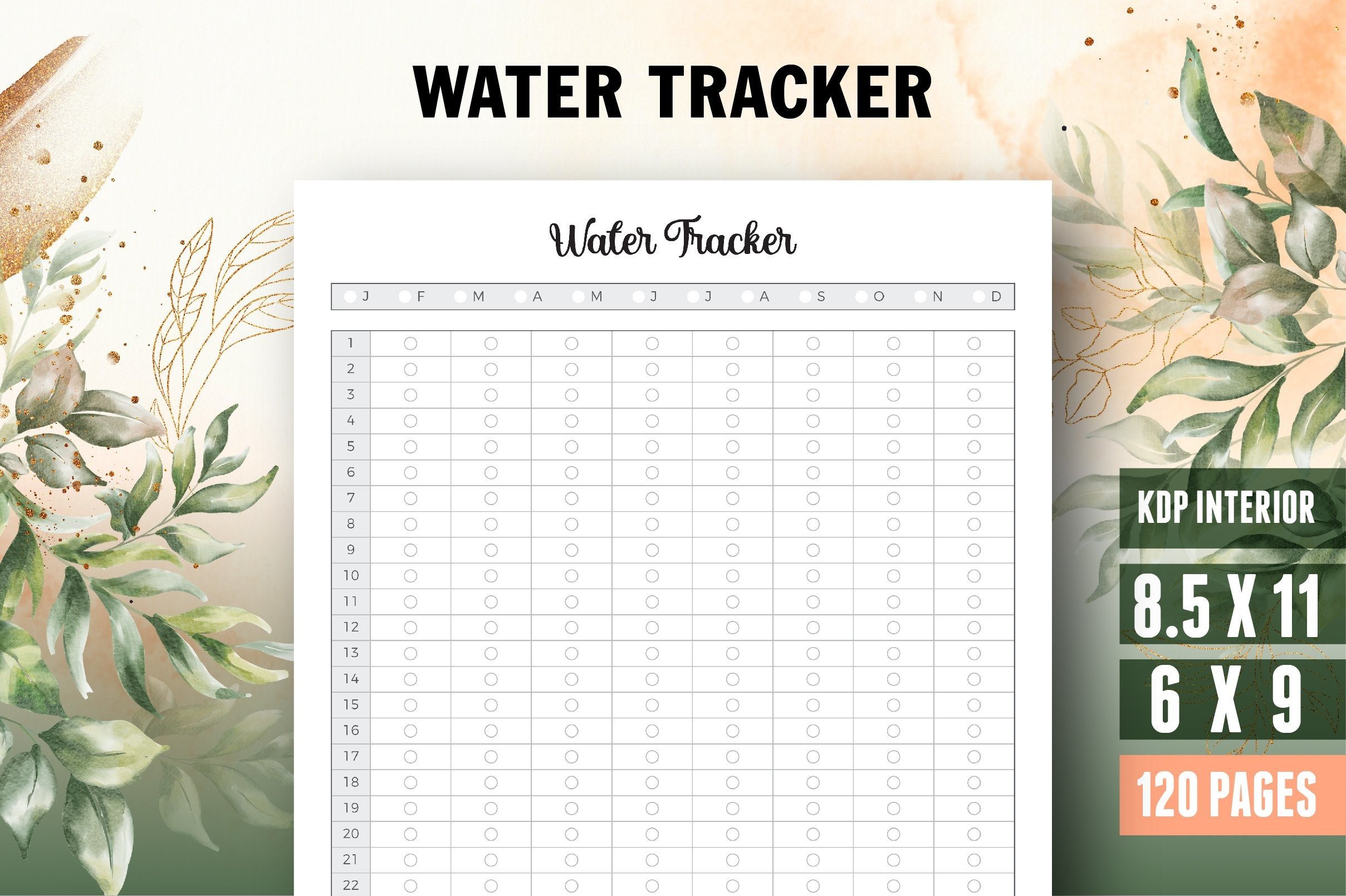 Water Tracker | Kdp Interior Graphic by Vector Cafe · Creative Fabrica