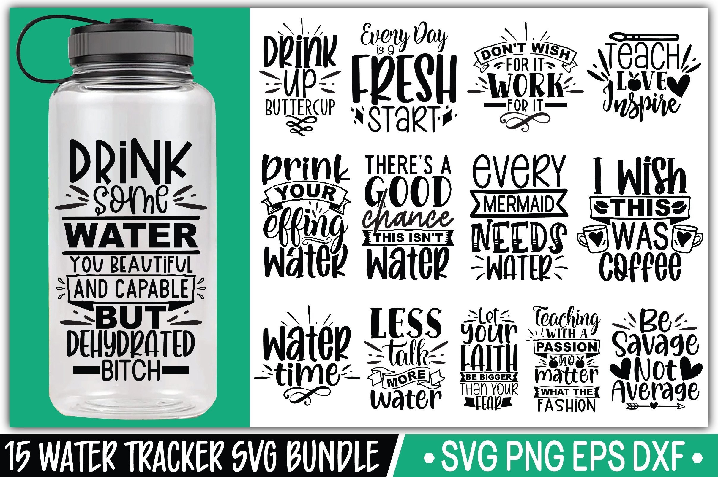 Water Tracker SVG Bundle Graphic by crafthome · Creative Fabrica