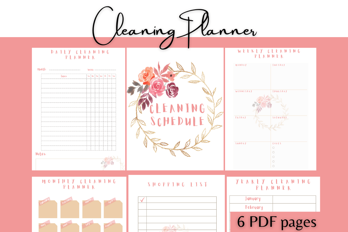 Clean Task Planner Design Cleaning Planner Graphic by DigitalPageGB · Creative Fabrica