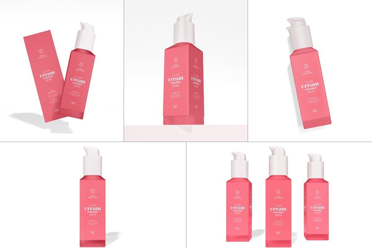 Cosmetic Cream Pump Bottle Mockup Set Graphic by xvector · Creative Fabrica
