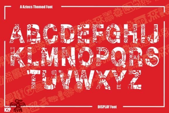 Grunge Aztecs Font PNG with transparent background - Preview 2