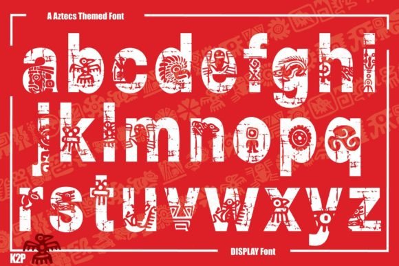 Grunge Aztecs Font PNG with transparent background - Preview 3