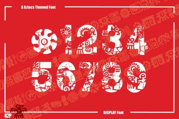 Grunge Aztecs Font PNG with transparent background - Preview 4