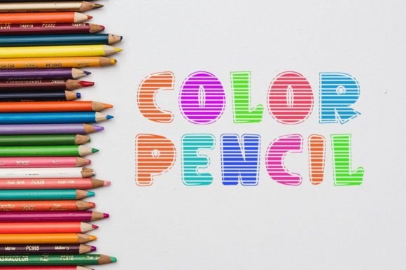 Retro Crayon Font PNG with transparent background - Preview 3