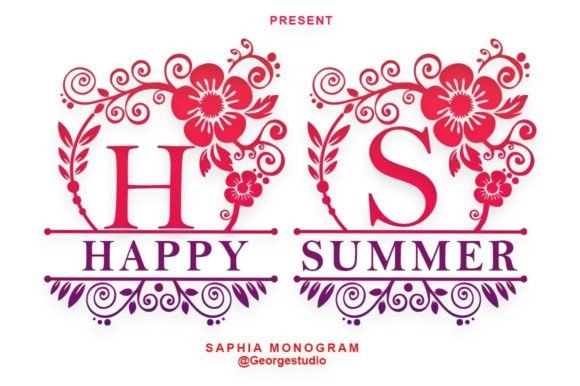 Saphia Monogram Font PNG with transparent background - Preview 1