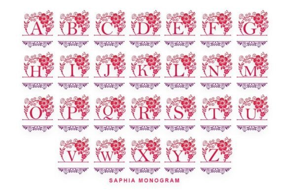 Saphia Monogram Font PNG with transparent background - Preview 2
