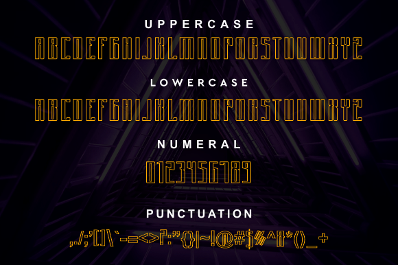 Saruz Gaming Line Font PNG with transparent background - Preview 3