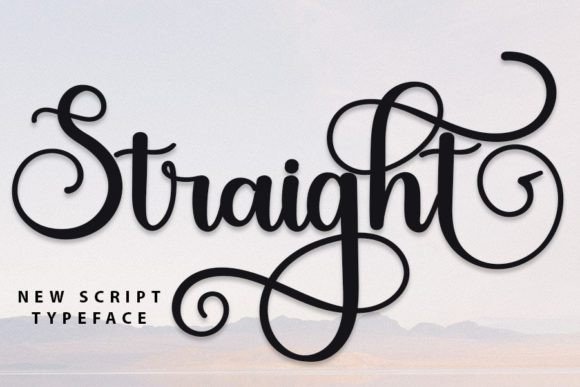 Straight handwritten font preview