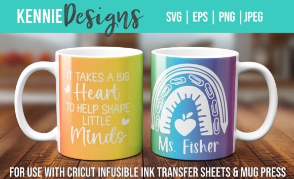 Teacher Rainbow Mug Wrap Svg Graphics