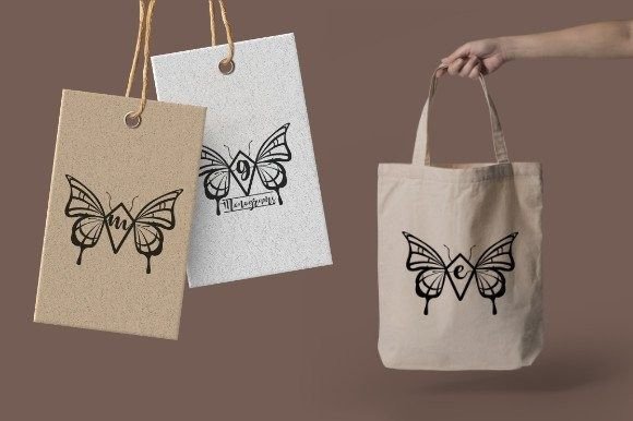 Butterfly Wings Monogram Font - Preview 1