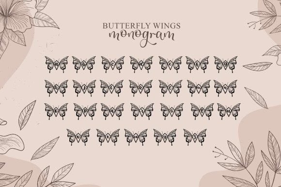 Butterfly Wings Monogram Font - Preview 4