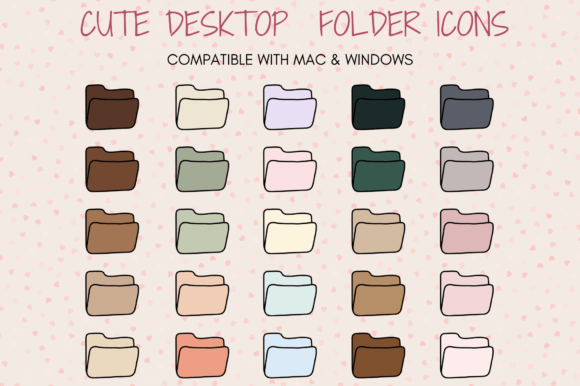 Cute Desktop Folder Icons Gráfico Ícones Por StudioShvera