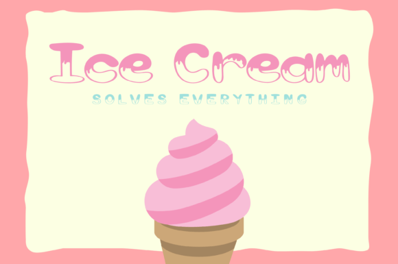 Ice-cream Cone Font PNG with transparent background - Preview 3