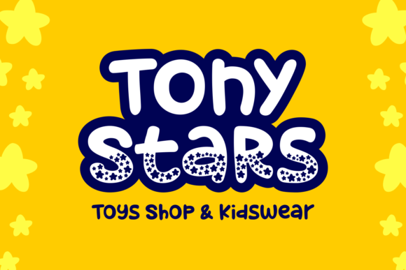 Made with Stars Font PNG with transparent background - Preview 2
