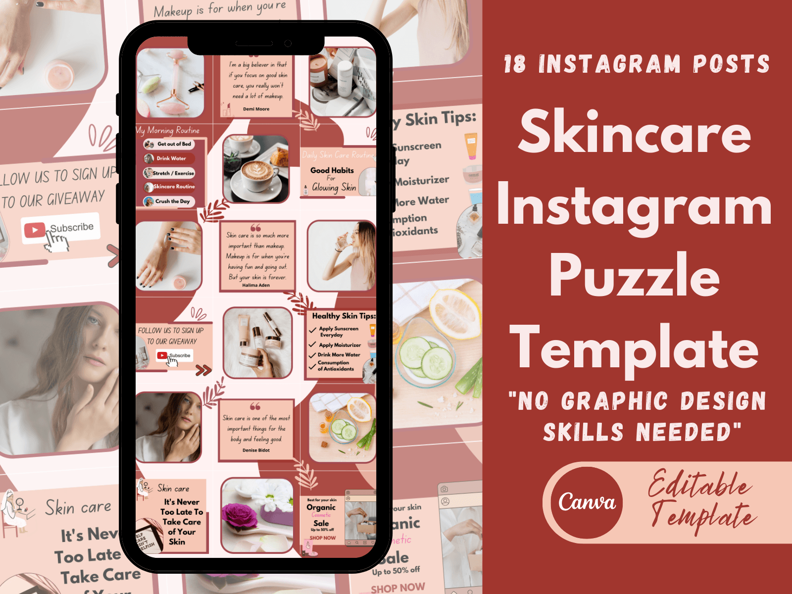 Skincare Instagram Puzzle Template