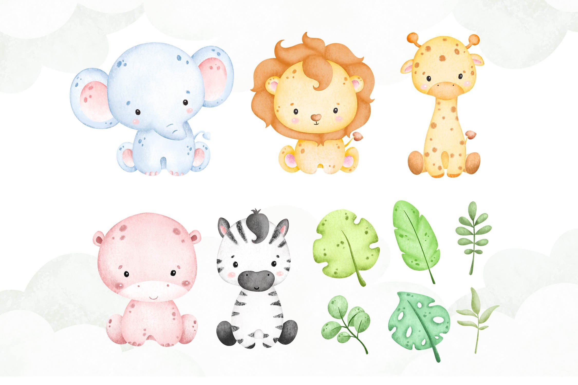 Baby Safari Animals in Pastel Color - photo 2