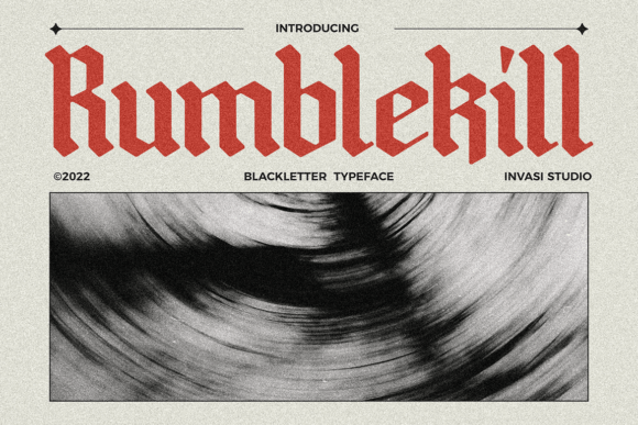 Preview specimen of Rumblekill blackletter font