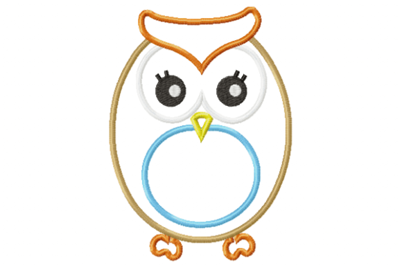 Cute Owl Applique Embroidery Design