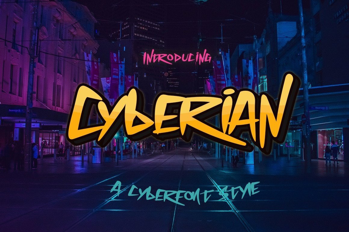 Cyberian font preview for cyber themed designs