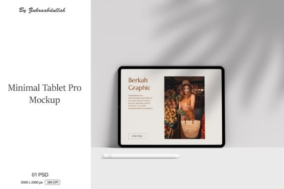 Minimal Tablet Pro Mockup Graphic by zuhraabdullah · Creative Fabrica