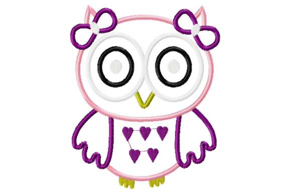 Owl Girl Embroidery Design
