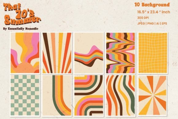 70s Retro Groovy Background Print Graphic by EssentiallyNomadic