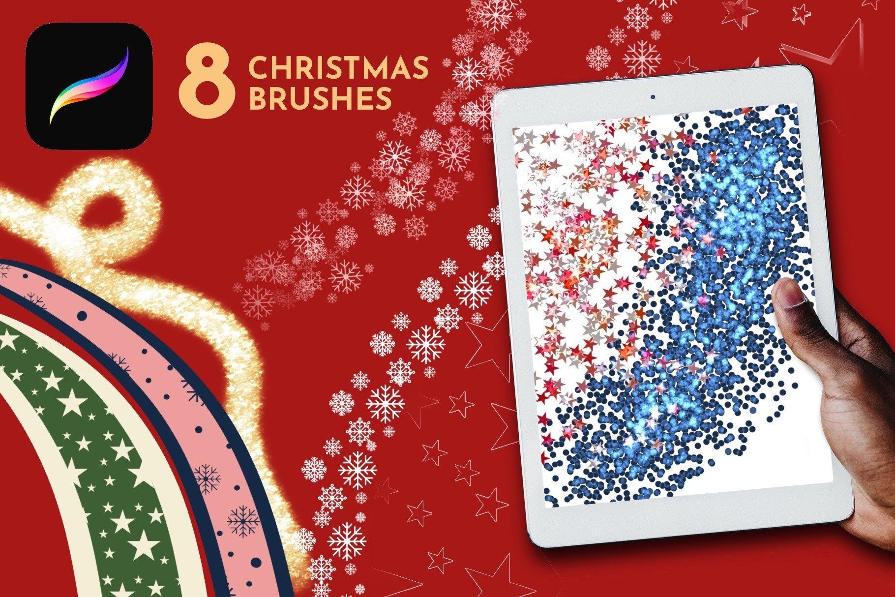 Christmas Procreate Brush, Xmas Stamps Graphic by DatsenCreate ...