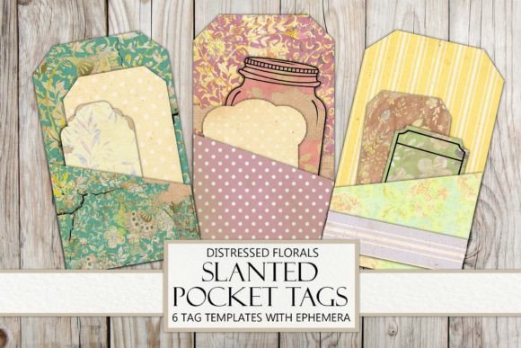 Distressed Slanted Pocket Tags