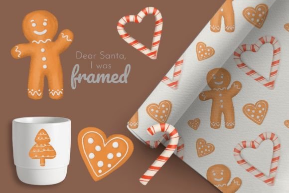 Gingerbread Man Clipart Xmas Patterns Graphics
