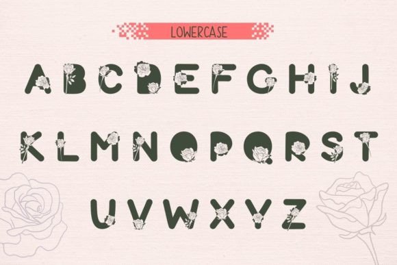 Rose Flower Font PNG with transparent background - Preview 2