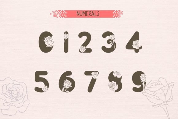 Rose Flower Font PNG with transparent background - Preview 3
