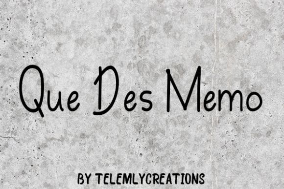 Que Des Memo Font PNG with transparent background - Preview 1