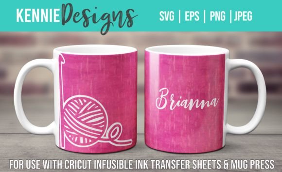 Crochet Border Mug Wrap Template SVG Ink
