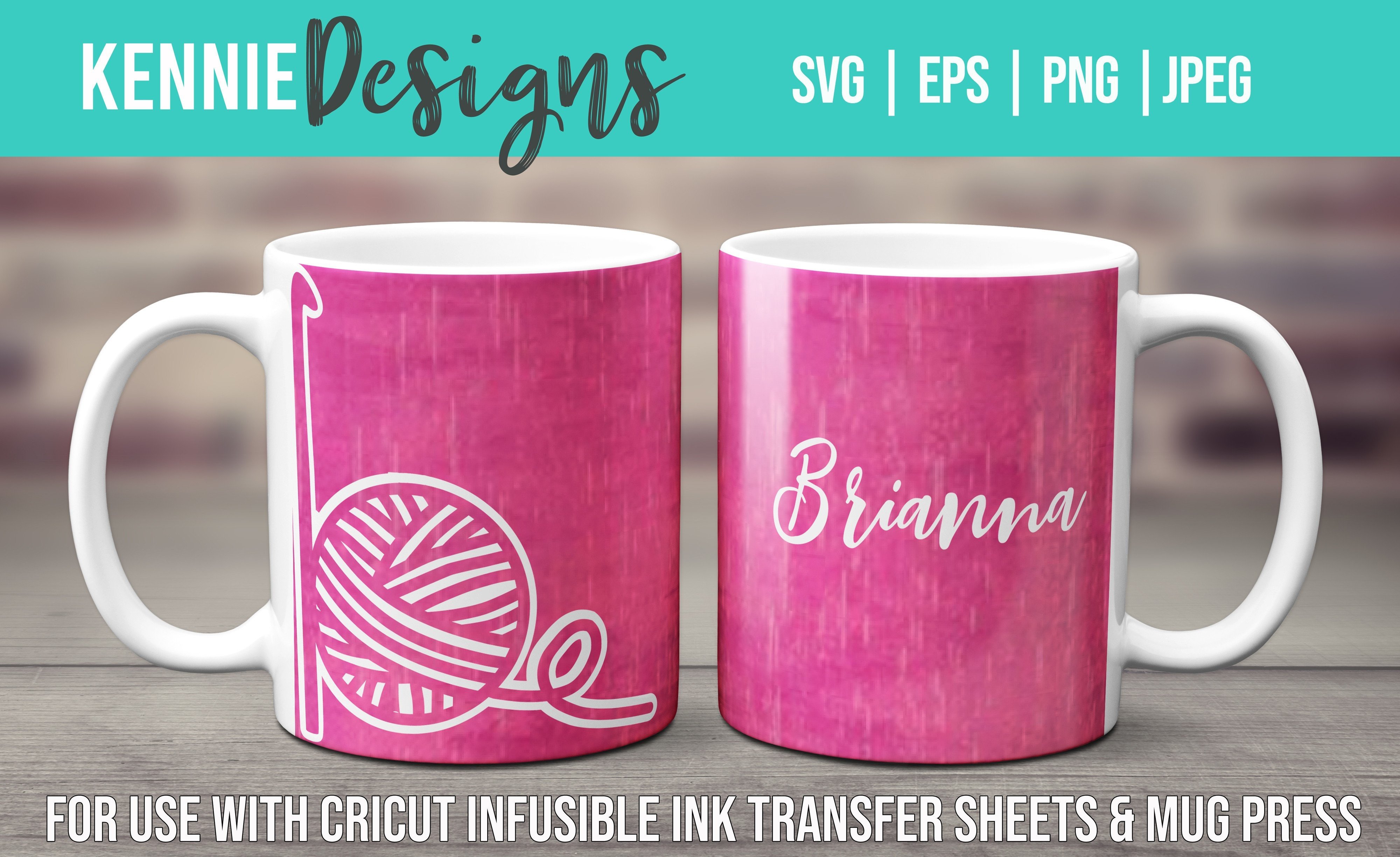 Crochet Border Mug Wrap Template SVG Ink