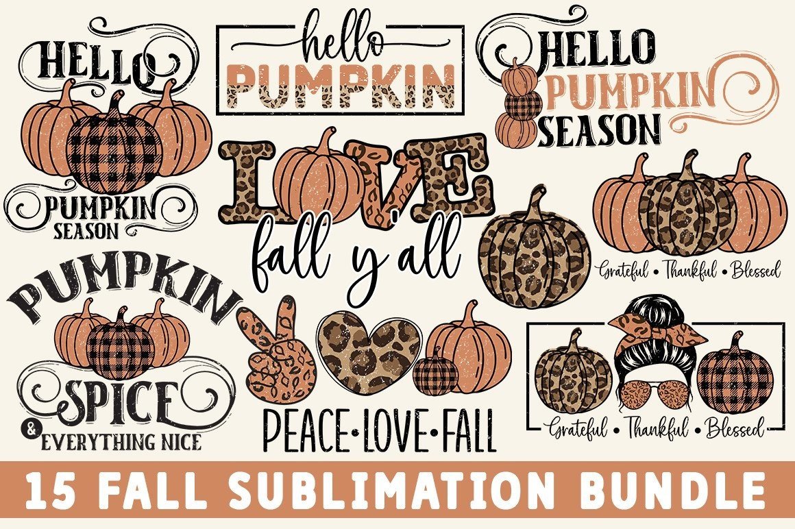 Fall Sublimation PNG Bundle Graphic by Buysvgbundles · Creative Fabrica
