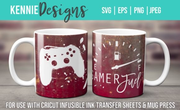 Gamer Fuel Infusible Ink Mug Wrap Svg Graphics