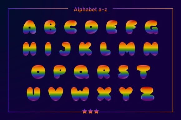 Lgbtq Rainbow Font PNG with transparent background - Preview 2