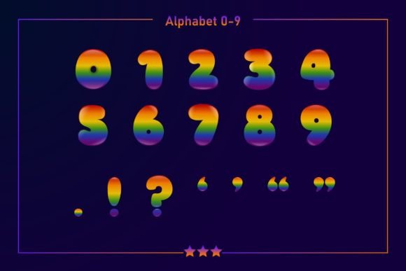 Lgbtq Rainbow Font PNG with transparent background - Preview 3