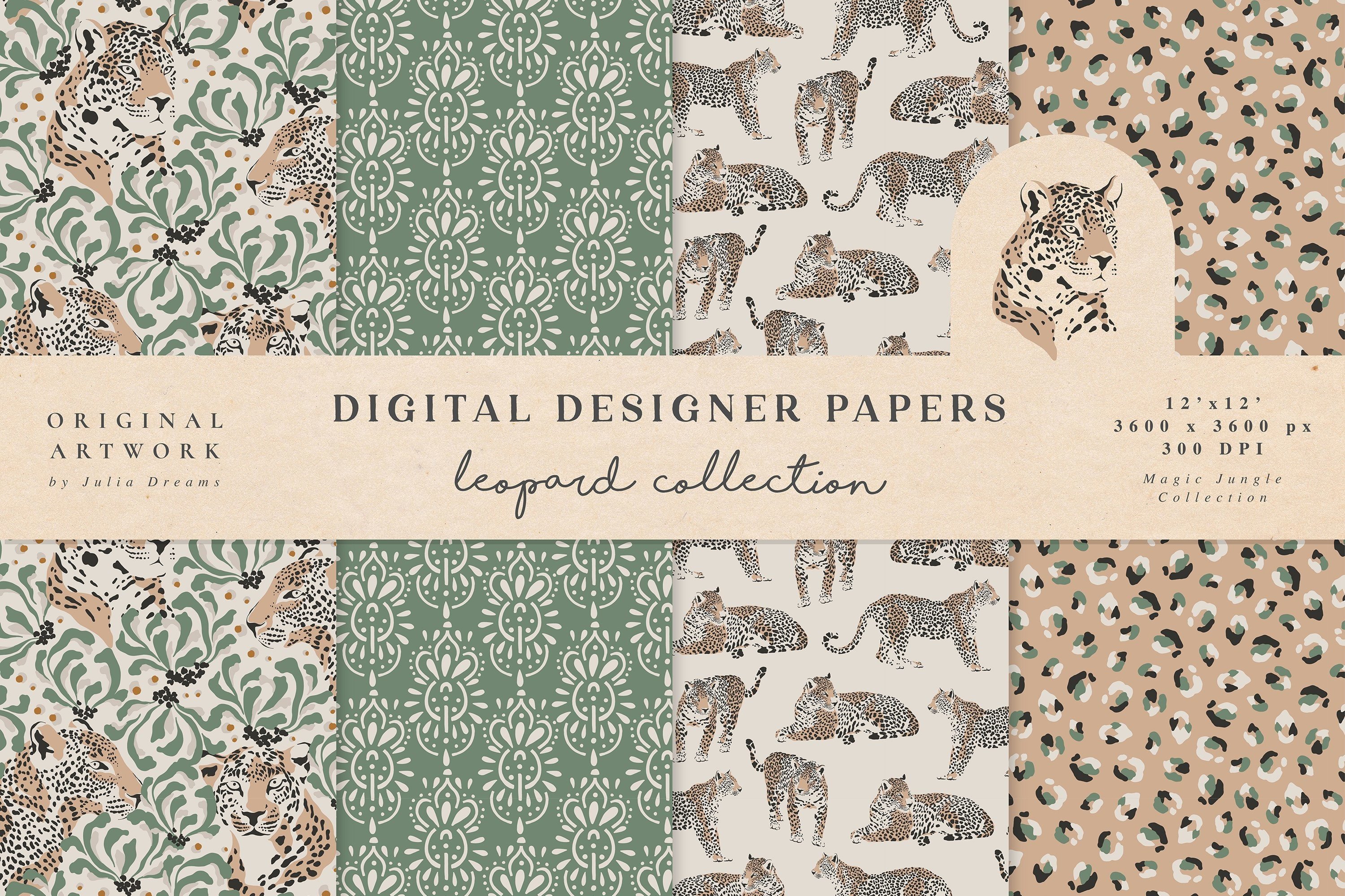 Leopard Seamless Patterns Magic Jungle