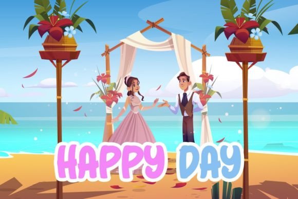 Paradise Beach Font PNG with transparent background - Preview 1