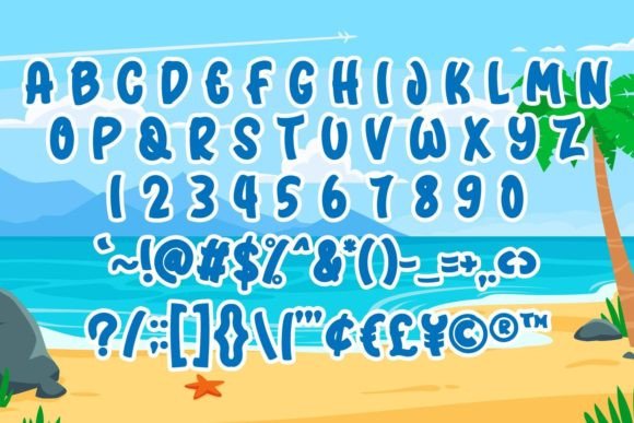 Paradise Beach Font PNG with transparent background - Preview 3