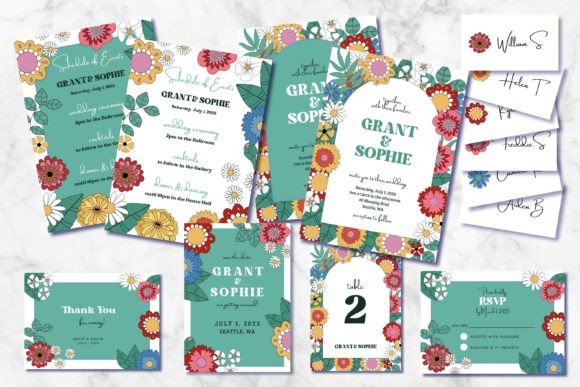 Retro Flower Wedding Suite