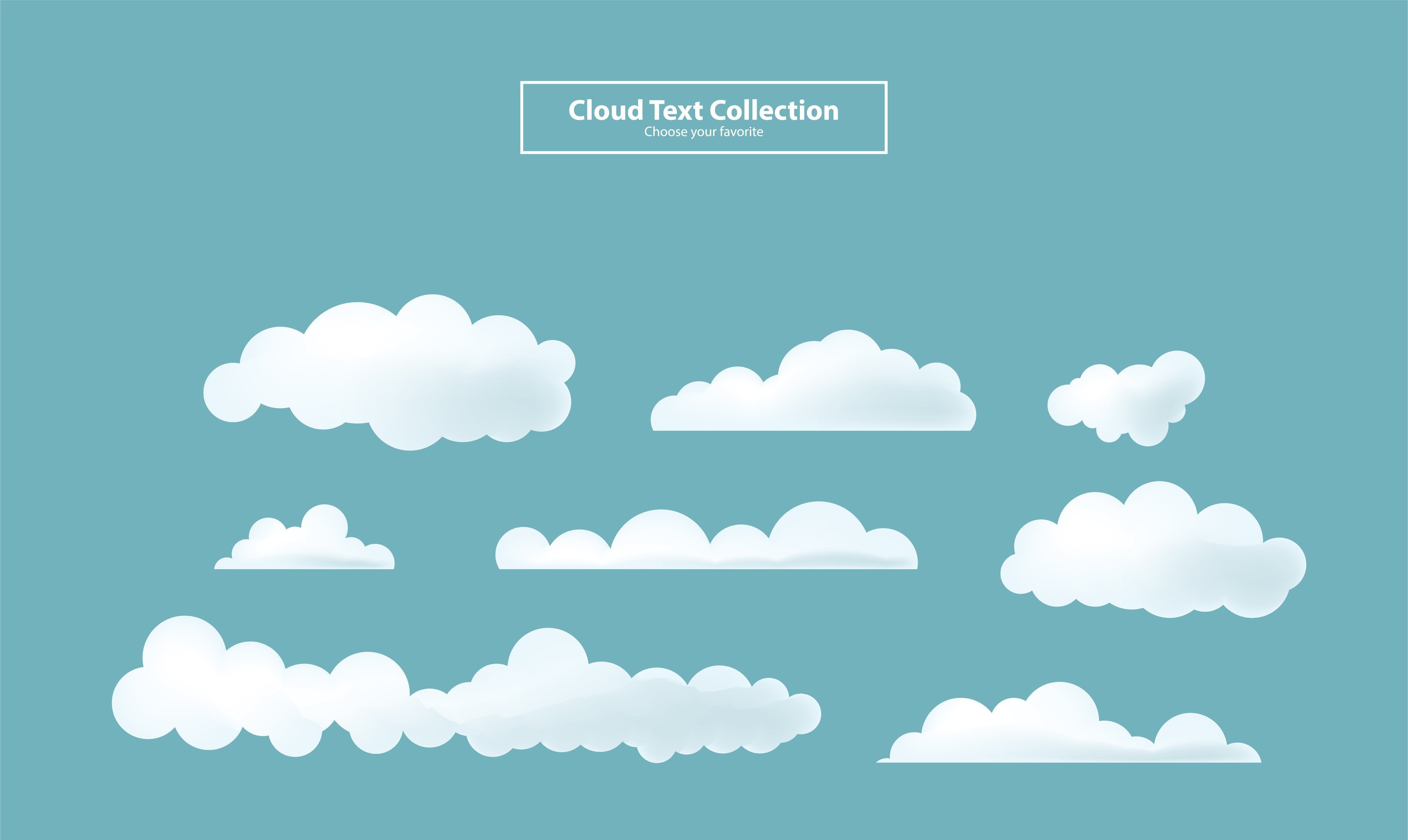 Cartoon Clouds Collection Set Background