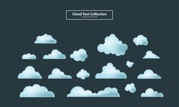 Cartoon Clouds Collection Set Background