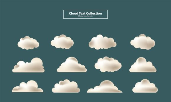 Cartoon Clouds Collection Set Background
