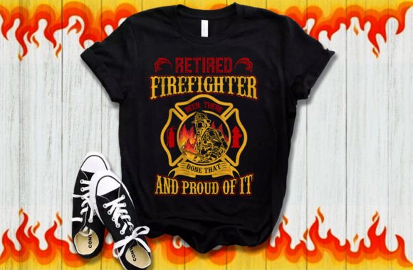 Firefighter T Shirt Design 7 Gráfico Plantillas de Impresión Por Teeemerch